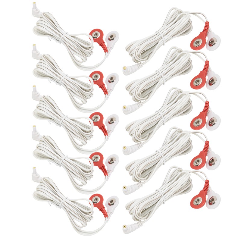 10pcs / bag 2.35mm 1.5m 2‑In‑1 Button Type Electrode Lead