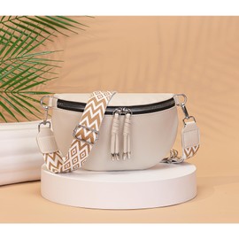 YISUOHOOM bumbags for Ladies Small Women's Cross-Body Bags pu Leather Handbags for Women Fashion Beige with Credit Card Holder
