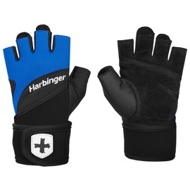 Harbinger 22445 Training Gloves, Muscle Training, Heavy Lifting, Training Wrist Wrap Gloves 2.0, Blue, XS (Gauntlet Circumference: 6.5 - 7.0 inches (16.5 - 17.8 cm)