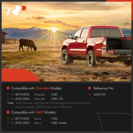 A-Premium Tailgate Assist Shock Compatible with Chevy Silverado & GMC Sierra 1500 2019-2025, Silverado 1500 LTD/Sierra 1500 Limited 2022, Truck Tail Gate Lift Shock Absorber Tailgate Damper