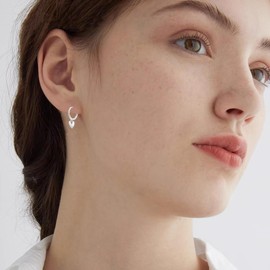 Sterling Silver Drop Earrings for Women Silver Heart Dangly Earrings Hypoallergenic 925 Silver Earrings Small Heart Hoop Earrings for Women Girls 12mm