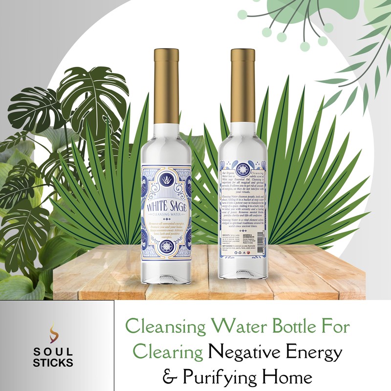Soul Sticks Cleansing Water 7.5 oz. Bottle for Clearing Negative