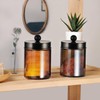 Amolliar Amber Glass Qtip Holder, Apothecary Jars with Oil Rubbed