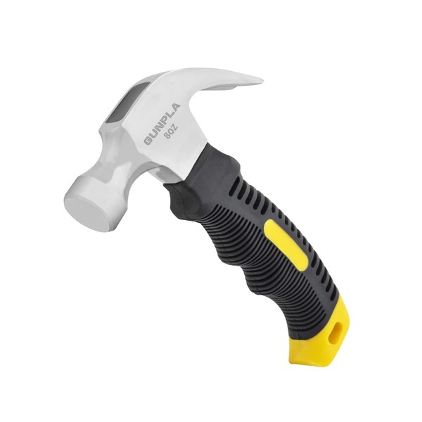 Gunpla 8oz Stubby Claw Hammer and Nails Puller, Carbon Steel