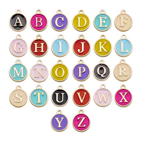 Barlone Pack of 26 A-Z letter pendants, coloured