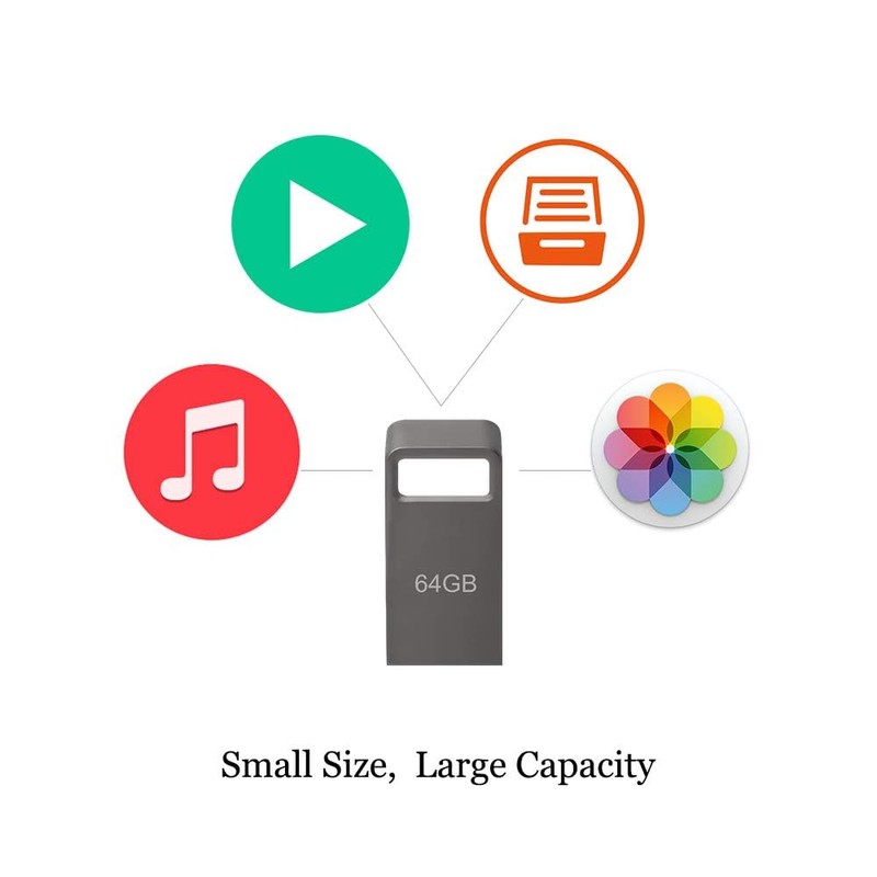 USB Stick 64 GB, Metal Memory Stick USB 2.0 USB