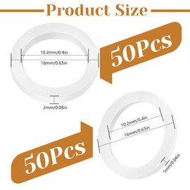 Pack of 100 Fitschenringe Room Doors, Washers Door Hinge, Washers Set 1 mm/2 mm, Plastic Washers Mounting Rings Without Abrasion Marks for Room Doors, 10.2 mm x 1.6 mm