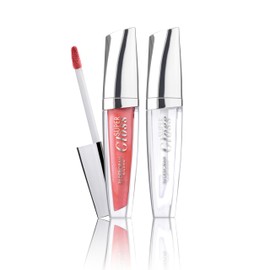 Deborah Milano Set Makeup Super Gloss Lip Gloss, N.05 Pearly Coral and N.01 Transparent, Volumising and Shiny Lip Gloss with Hyaluronic Acid, Gives Soft, Smooth and Hydrated Lips, 4.5