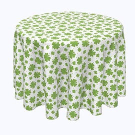 Fabric Textile Products, Machine Washable, 100% Milliken Polyester, Tablecloths, Table Runners, Napkins, & Outdoor Tablecloths, Swirling Clover Swirls (90" Round)