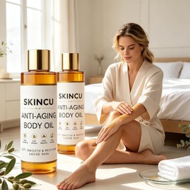 Skincu Anti-Aging Body Oil for Skin Tightening, Lightweight, Non-Greasy Moisturizer for Deep Hydration & Firming Support – Fast-Absorbing Glow Oil