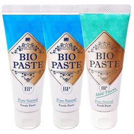 Biopaste Toothpaste, 2.1 oz (60 g) x 3 Pieces (2 V + 1 Mild)