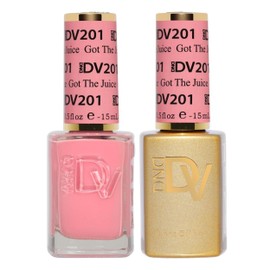 DAISY DND DND Diva Gel Polish Set, First Class Collection, UV/LED Gel Polish and Air Dry Nail Lacquer, Matching Chip-Free Polish Duo, 201 Got The Juice, 0.5 Fl Oz