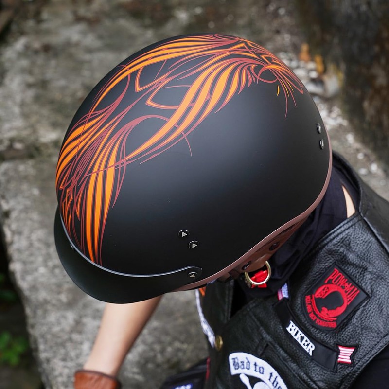 VCOROS Half Helmet Motorcycle DOT Approved Open Face Helmet F07