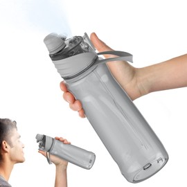 FEIJIAN Mist & Sip Water Bottle, 32oz, BPA-Free, Leakproof & Lightweight, Ideal for Fitness & Outdoor, Gray