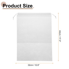 sourcing map 20pcs Travel Shoe Bags Non-Woven Drawstring Organizers Bags Dustproof Portable Travel Shoe Storage Bags with Clear Window Fit Men and Women for Travel Sport Home Use, White