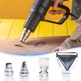 4Pcs Heat Gun Nozzles Kit, Stainless Steel Heat Gun Tips for Hot Air Solde, Heat Resisting Nozzles Gun Accessory Replacement for Industrial Tools Shrink Wrap (4 piece set)