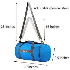Daerli Gym Bag, 20 Inches Foldable Gym Bag for Women, Water Resistant Gym Bag with Side Pocket for Travel and Sports