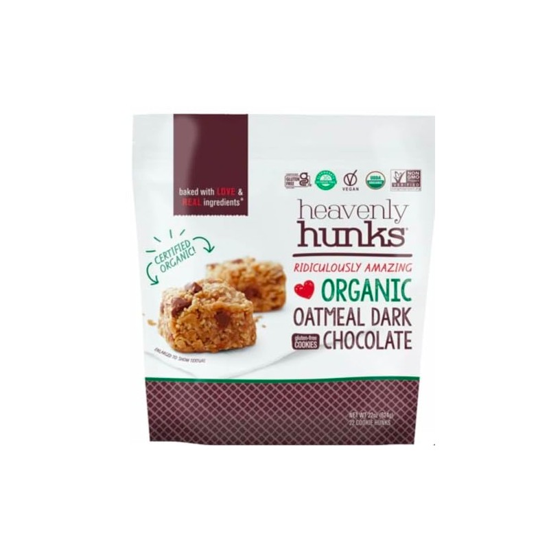 Hunks Organic Oatmeal Dark Chocolate Cookies, Gluten Free, Vegan, 22oz