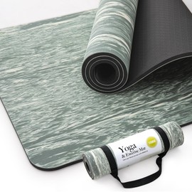 UMINEUX Extra Thick Yoga Mat, 2/5 Inch (10MM), Natural Rubber and TPE Non Slip Yoga Mats with Strap for Women Men, Eco Friendly Exercise Mat for Yoga, Pilates and Home Workout