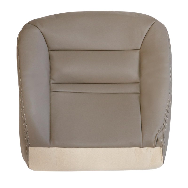 SecosAutoparts Tan Front Driver Side Bottom Replacement Microfiber Leather Seat