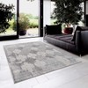 HomeRoots 2' X 3' Gray Distressed Trellis Pattern Scatter Rug