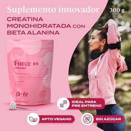 B-FIT Creabet - Creatina Monohidratada Pura en Polvo | 300g, Sin Sabor, Pre Entreno, Pre Workout, Suplemento Deportivo