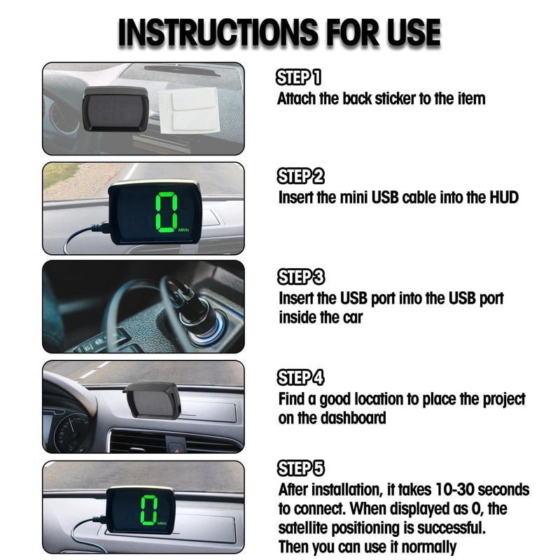 GUGUMO GPS Digital Speedometer for Car MPH, Golf Cart Universal