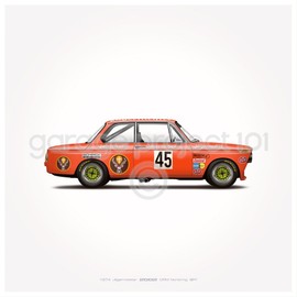 GarageProject101 Jägermeister Racing Classic 911 Carrera, 2002, CSL Illustration Poster Print - Set of 4