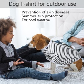 Shengxi Dog Jumper, Striped Dog Shirts for Small Dogs, Summer Breathable Striped Puppy T-Shirt Vest Basic T-Shirt Stretchy Pet Clothing for Chihuahua French Bulldog (XL)