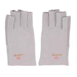 Pongnas Guantes de Manicura de Gel Anti UV, 1 Par de Guantes de Gel para Arte de Uñas, sin Dedos, Anti UV, Protegen las Manos de la Luz UV, Lámpara de Lámpara de(Gris), 1.0 unidad