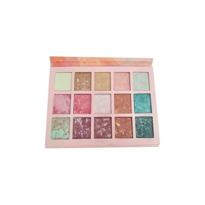 15 Sombras Iluminadores Ojos Maquillaje Marmol Bicolor Combi