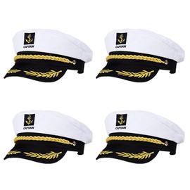 VALICLUD Captain Hat Sailor Hat Adult Yacht Captain Hats Party Costume Adjustable Boat Accessories Boat Captains Hat for Men Women