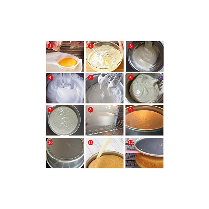 Flunyina 8 Packs 4" Aluminium Round Cake Pan Chiffon Cake