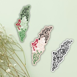 Free Palestine Nakba Keys Sticker, Palestine Map Stickers, Free Gaza Palestine Art, History Sticker, Laptop Sticker, Muslim Gifts - Color: White