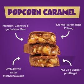 Popcorn Crunch Caramel Bar, 38 g (Tray 16)