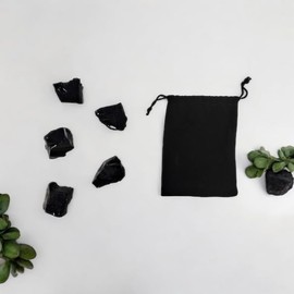 Pandiui23 Natrlicher schwarzer Obsidian, 20 bis 30 mm, 5 Stck, schwarzer Turmalin mit Rohschutz, natrlicher schwarzer Obsidian fr die Schmuckherstellung (Schwarzer Obsidian, 5)