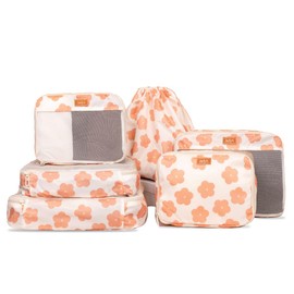 Jadyn Packing Cubes for Travel, 6-Piece Large Packing Cube Organizer Set for Suitcase, Duffel Bag, Luggage, Multiple Sizes Travel Essentials (Daisy)