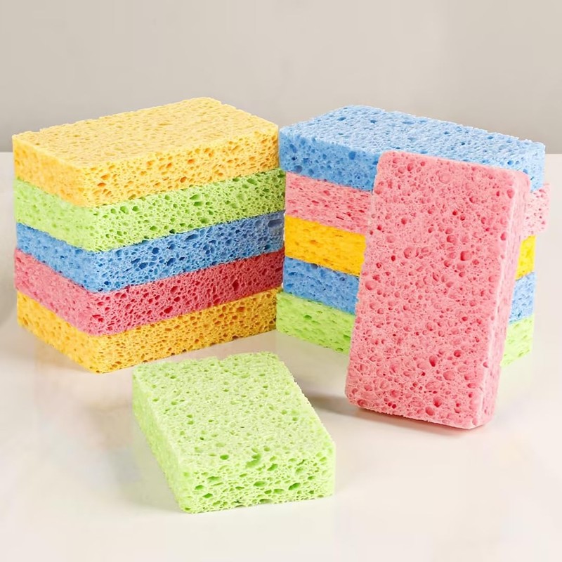 15 Pack Compostable Pop Up Eco Sponges, Multicolour, Non-Scratch, Household,