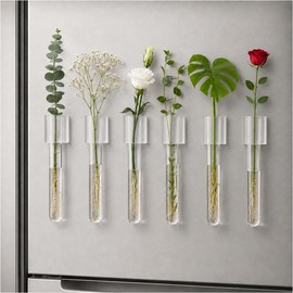 LCPCX Mini vase Magnets for Fridge, Magnetic Test Tube Vase Set of 6