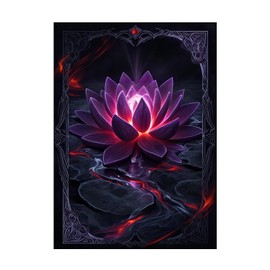 Katomula 100 MTG Card Sleeves with 100 Inner Sleeves, Textured Back Art Sleeves, Black Border & Black Inside, Fit Standard Size Cards - Black Lotus