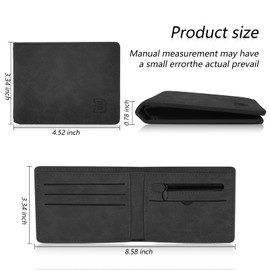 WisePoint Silm Mens Wallet, PU Leather Wallet with 8 Slots, Bifold Wallet for Men with Zipped Coin Pocket, Minimalist Credit Card Holder Mens Wallets for Business, Traveling, Dating (Black)