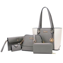 Soperwillton Handbags and Purses for Women Shoulder Tote Bags Top Handle Satchel Purse Set 5pcs