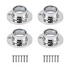4 Pack Stainless Steel Closet Pole Sockets, Round Shaped Flange