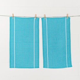 Now Designs 80% Cotton and 20% Recycled Polyester Terry Dishtowels, Set of 2, Bali Blue