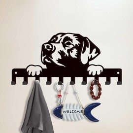 SUPERDANT Labrador Dog Metal Key Hooks with 10-Hooks Key Hanger Coat Hooks Decor Key Holder Wall Decorative Storage Hooks for Dog Leash Entryway Hallway Kitchen Bathroom Stash