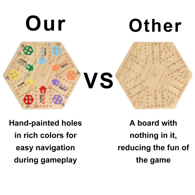 Medikaison Original Marble Game Wahoo Board Game Double Sided Painted