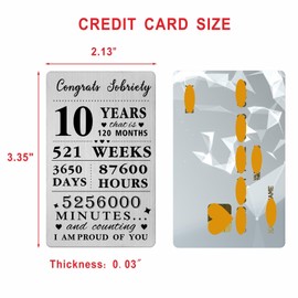 Gezxin 10 Year Sobriety Card For Men Women- 10th 10 Year Sober Gifts- Silver Recovery Presents