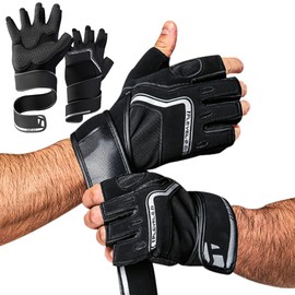 Kilitn Workout Gloves for Men, Fingerless Weight Lifting Gloves for Exercise, Lightweight Breathable Gym Gloves for Weightlifting, Fitness, Training, Climbing, Cycling and Rowing (X-Large (8.5-9.1IN))