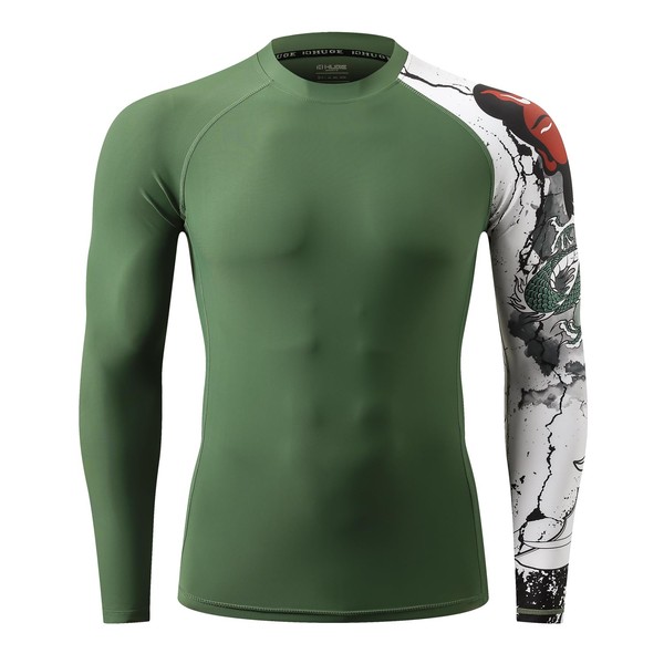 HUGE SPORTS Swimming Shirts for Men UPF 50+ Quick-Drying Compression