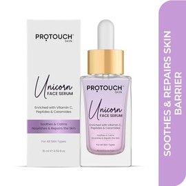 PROTOUCH Unicorn Face Serum - Clear Glow with Niacinamide, Vitamin C, Peptides, and Ceramides | Reduces Dullness, Hydrates & Repairs Skin | Soothes, Nourishes | For All Skin Types | 15 ML